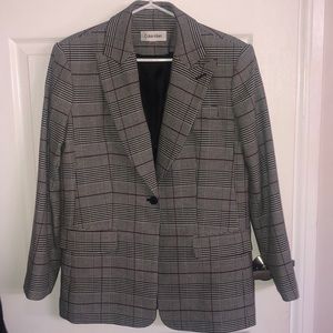 CALVIN KLEIN OVERSIZED HOUNDSTOOTH BLAZER